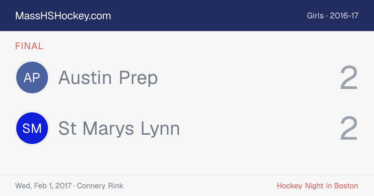 Austin Prep at St Marys Lynn score card