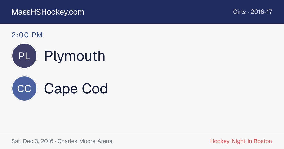 Plymouth at Cape Cod score card