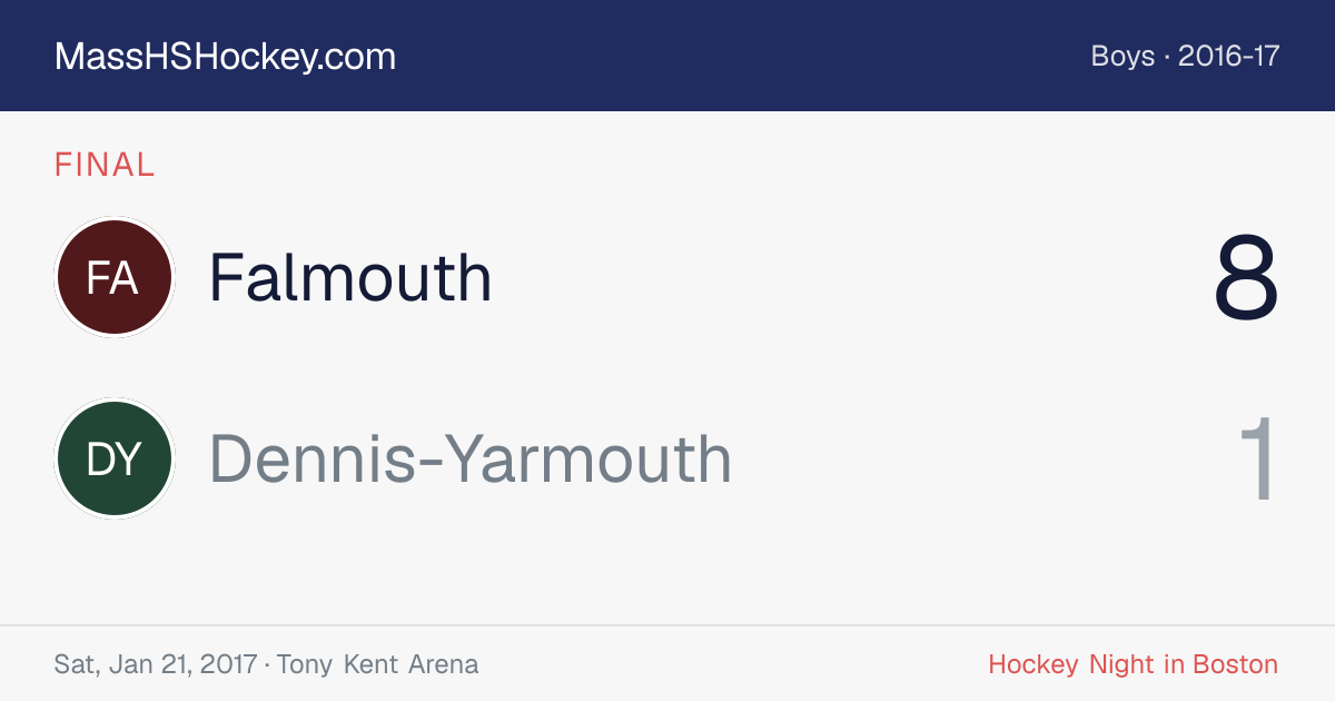 Falmouth at Dennis-Yarmouth score card