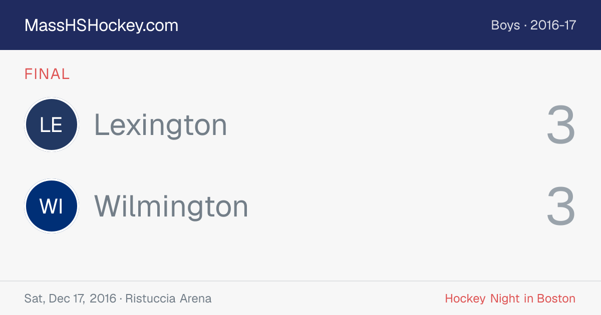 Lexington at Wilmington score card