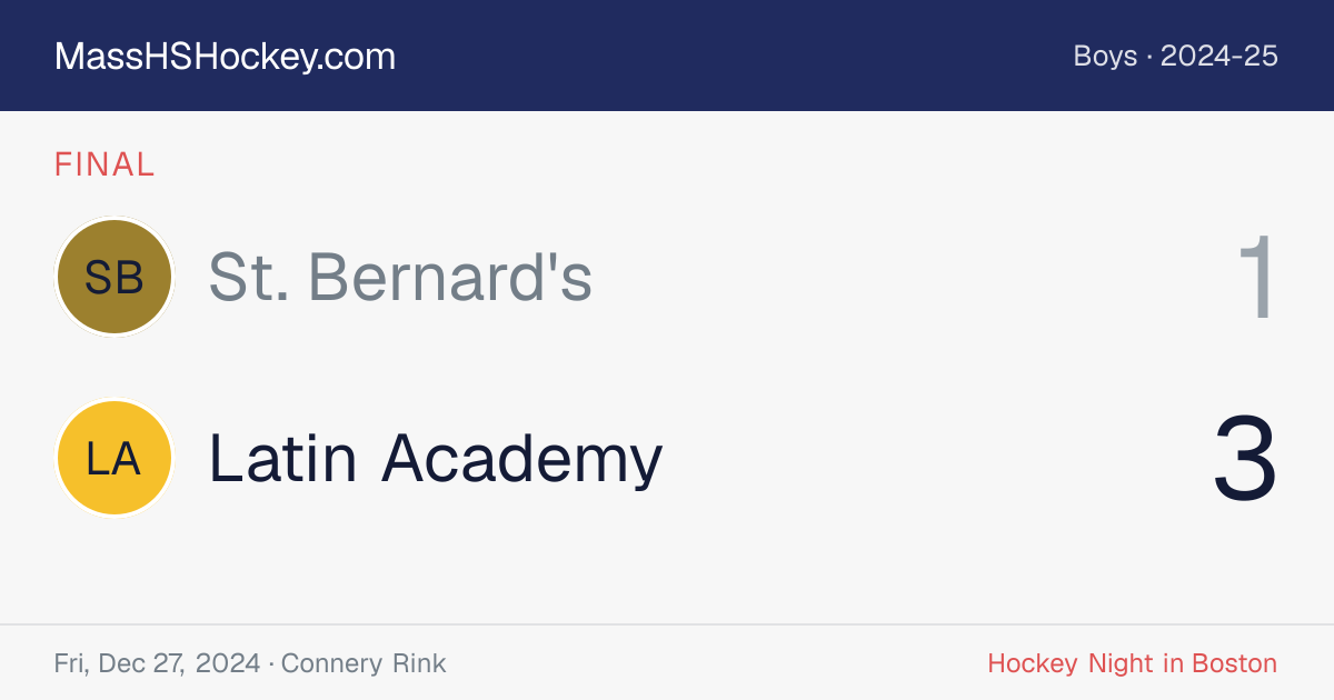 St. Bernard's at Latin Academy score card