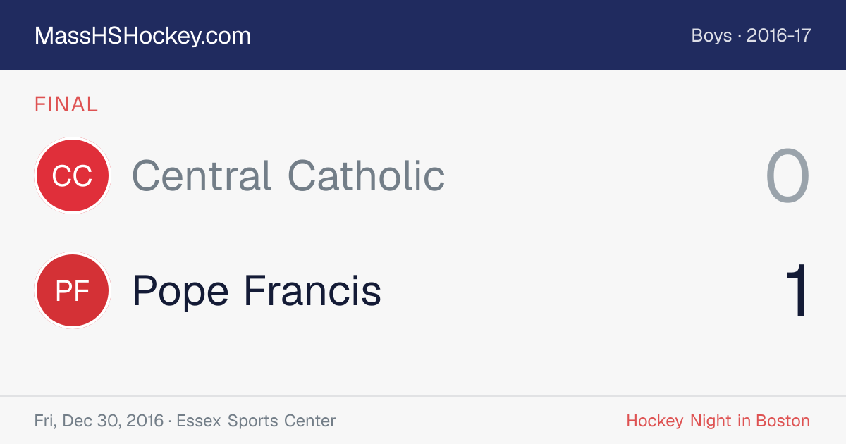 Central Catholic at Pope Francis score card