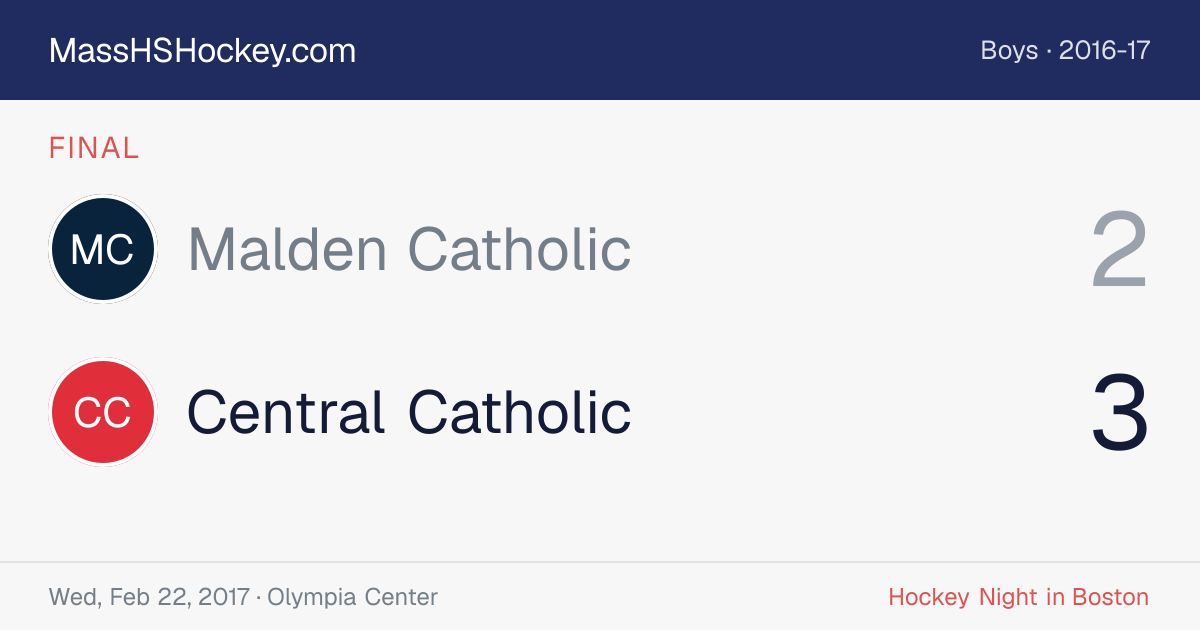 Malden Catholic at Central Catholic score card