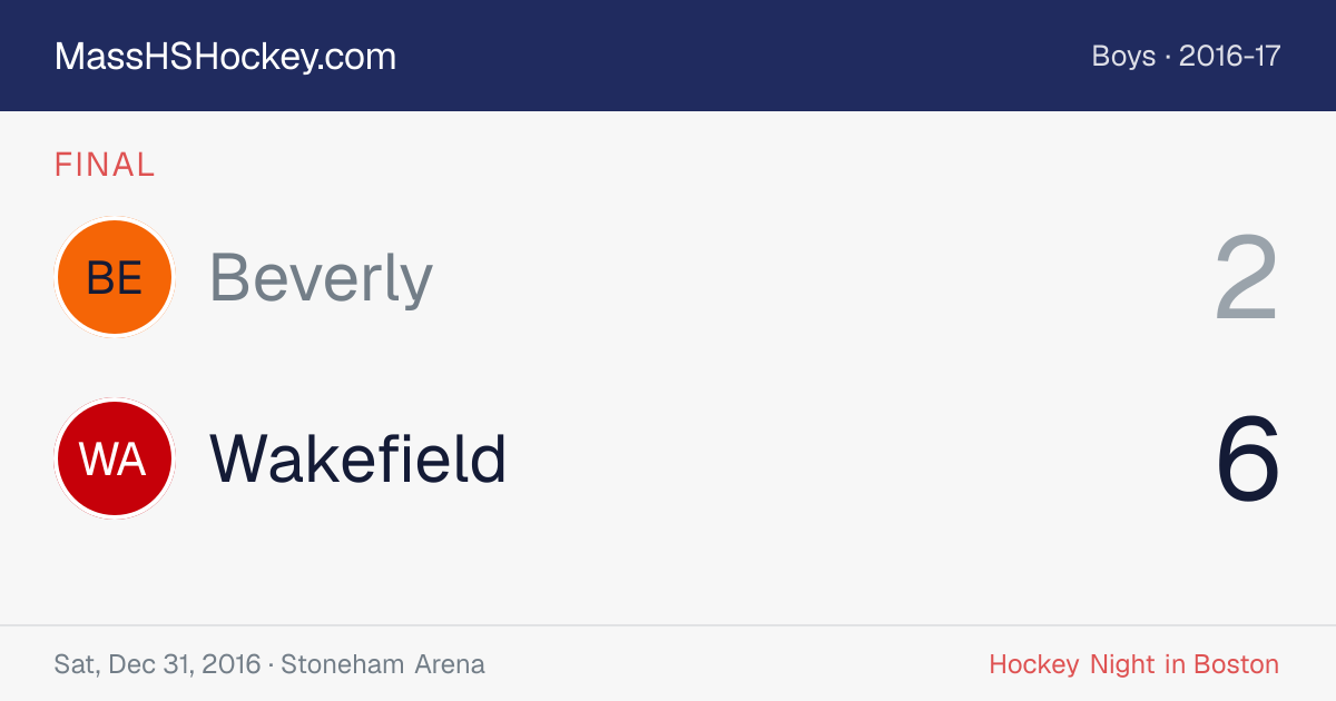 Beverly at Wakefield score card