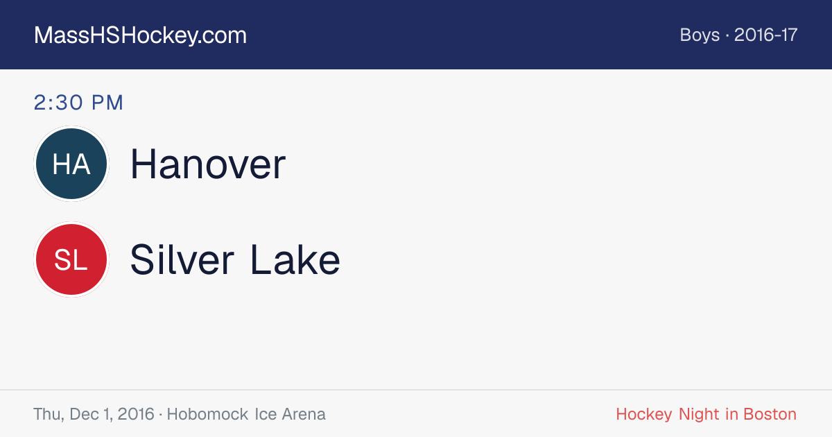 Hanover at Silver Lake score card