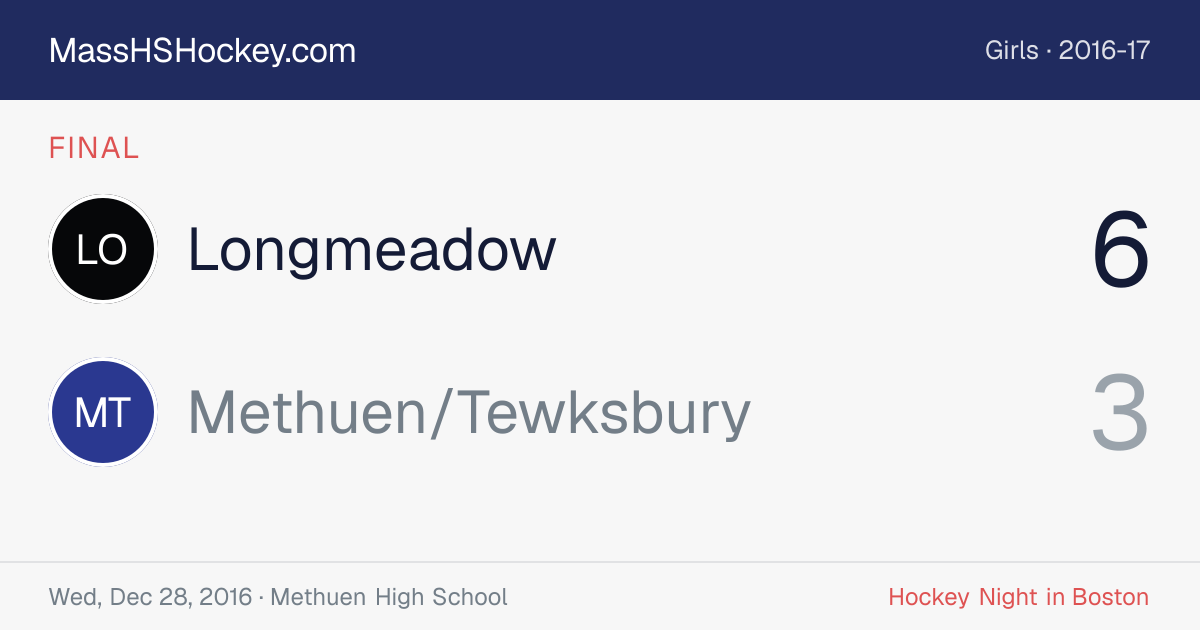 Longmeadow at Methuen/Tewksbury score card