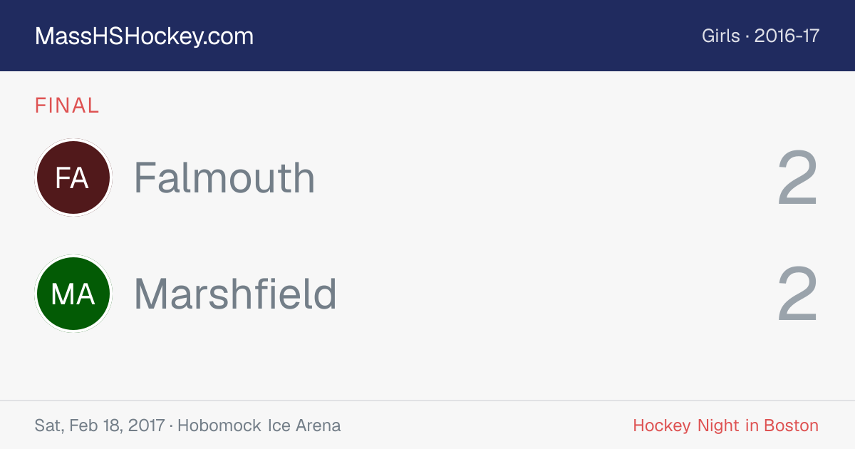 Falmouth at Marshfield score card