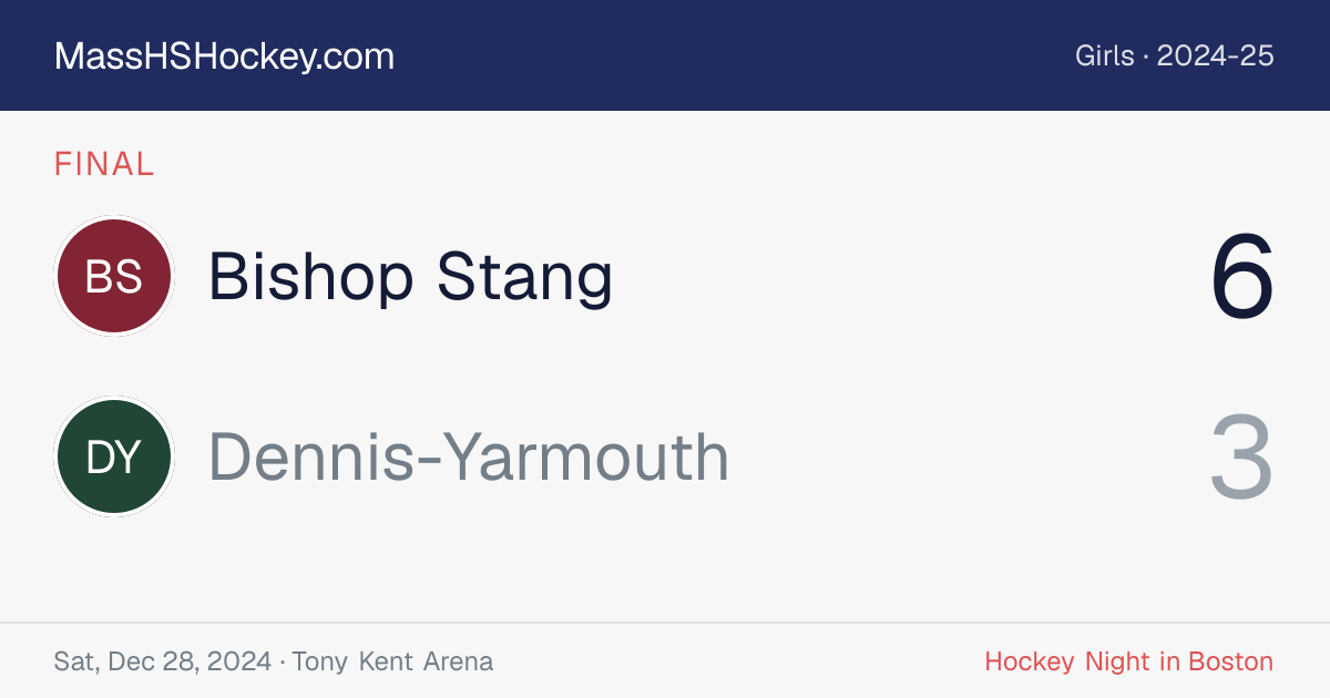 Bishop Stang at Dennis-Yarmouth score card