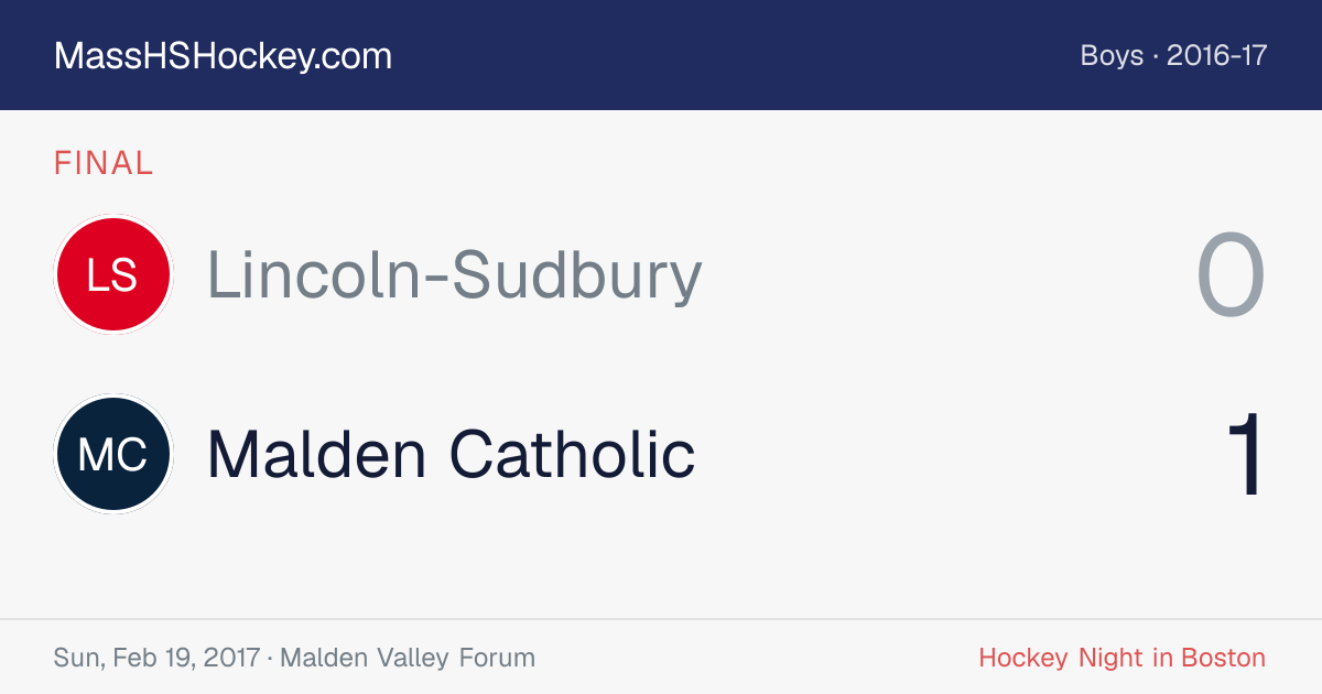 Lincoln-Sudbury at Malden Catholic score card