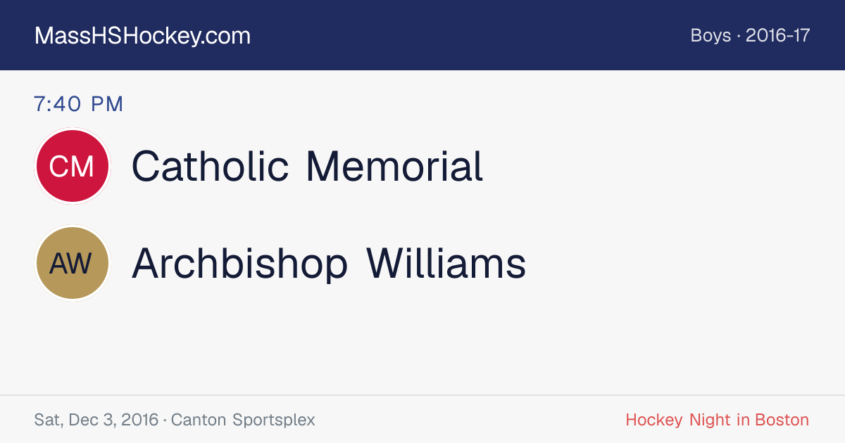 Catholic Memorial at Archbishop Williams score card
