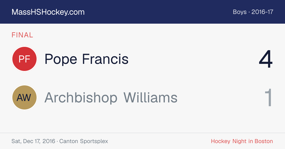 Pope Francis at Archbishop Williams score card