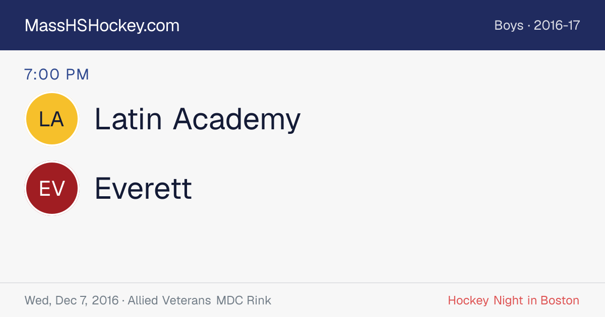 Latin Academy at Everett score card