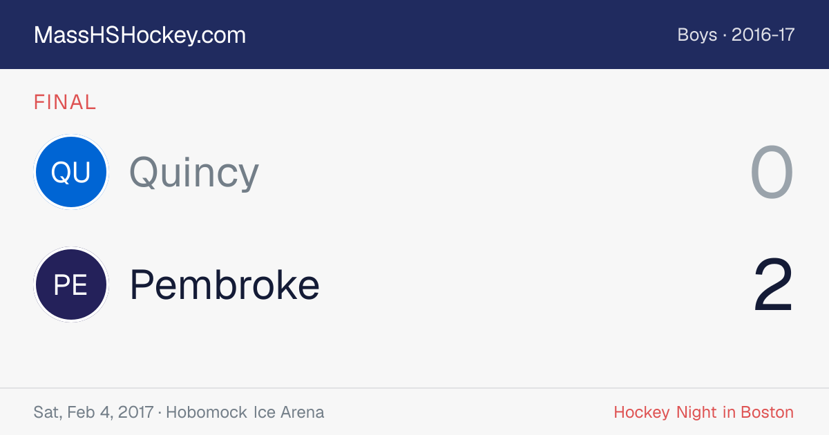Quincy at Pembroke score card