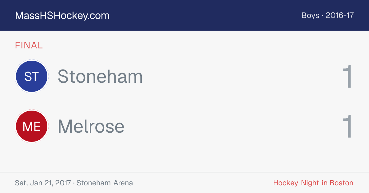 Stoneham at Melrose score card