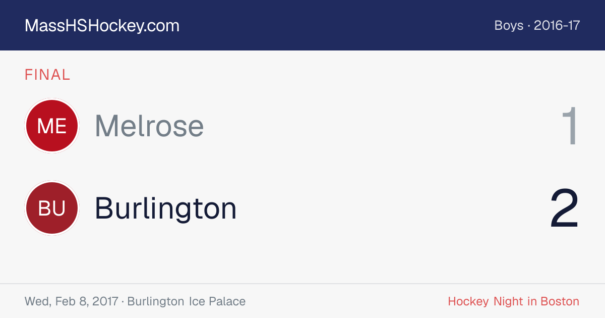 Melrose at Burlington score card