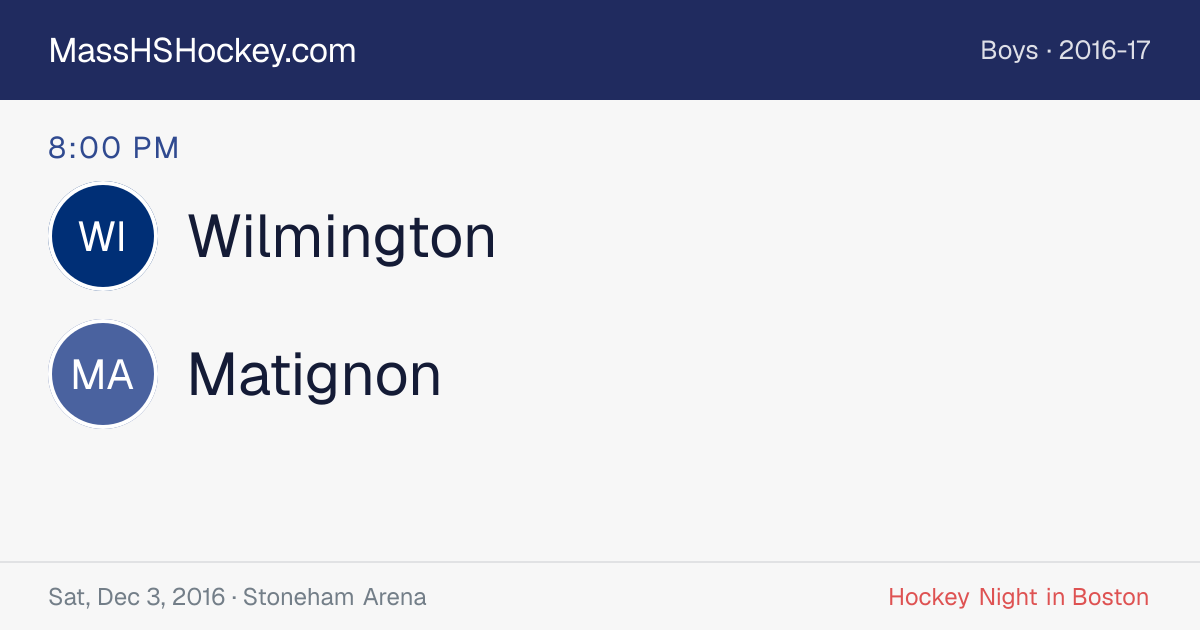 Wilmington at Matignon score card