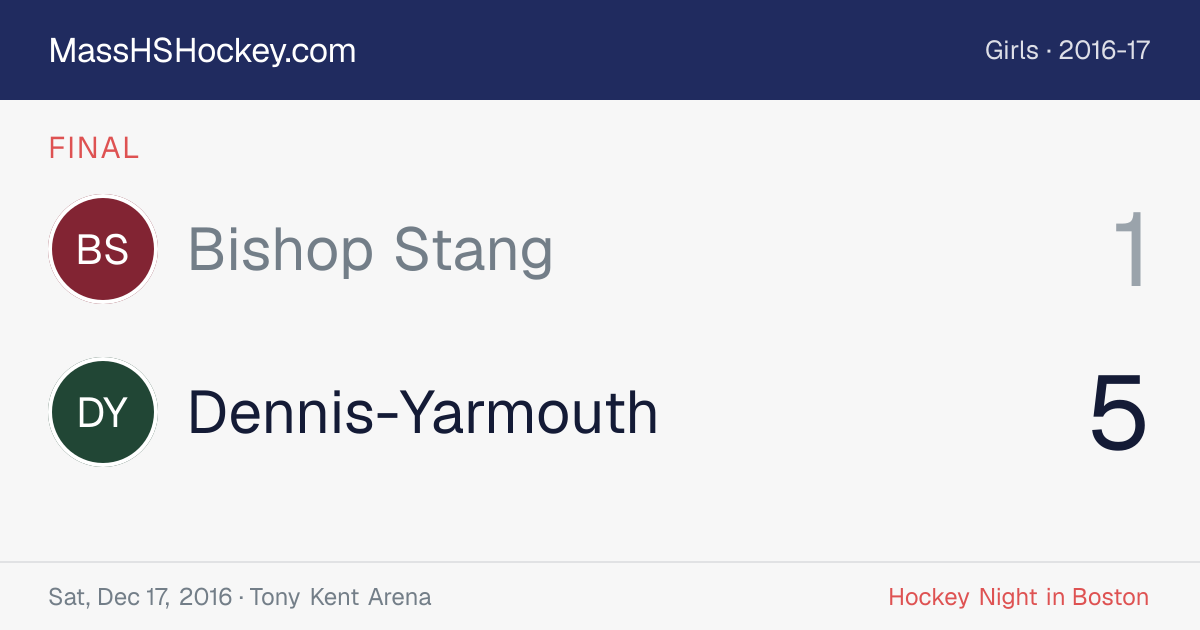 Bishop Stang at Dennis-Yarmouth score card
