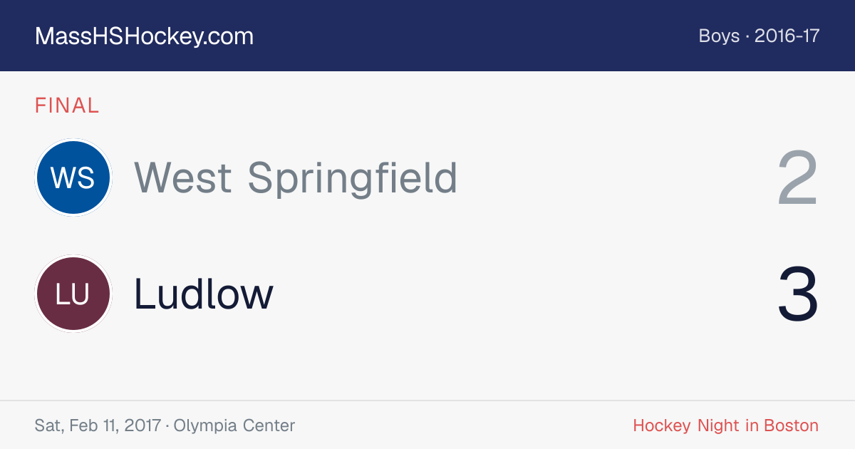 West Springfield at Ludlow score card