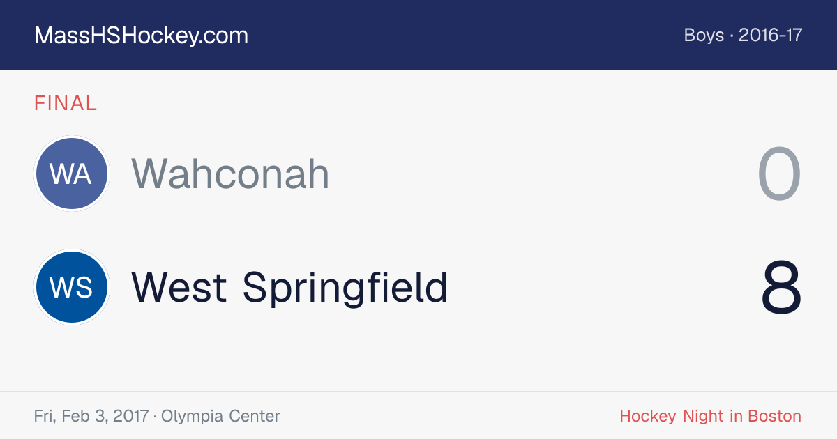 Wahconah at West Springfield score card