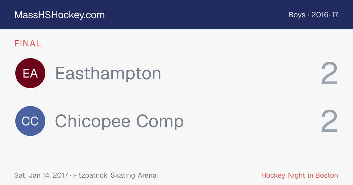 Easthampton at Chicopee Comp score card