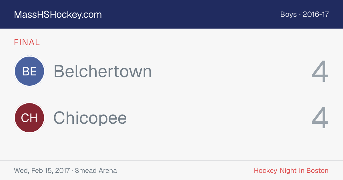 Belchertown at Chicopee score card
