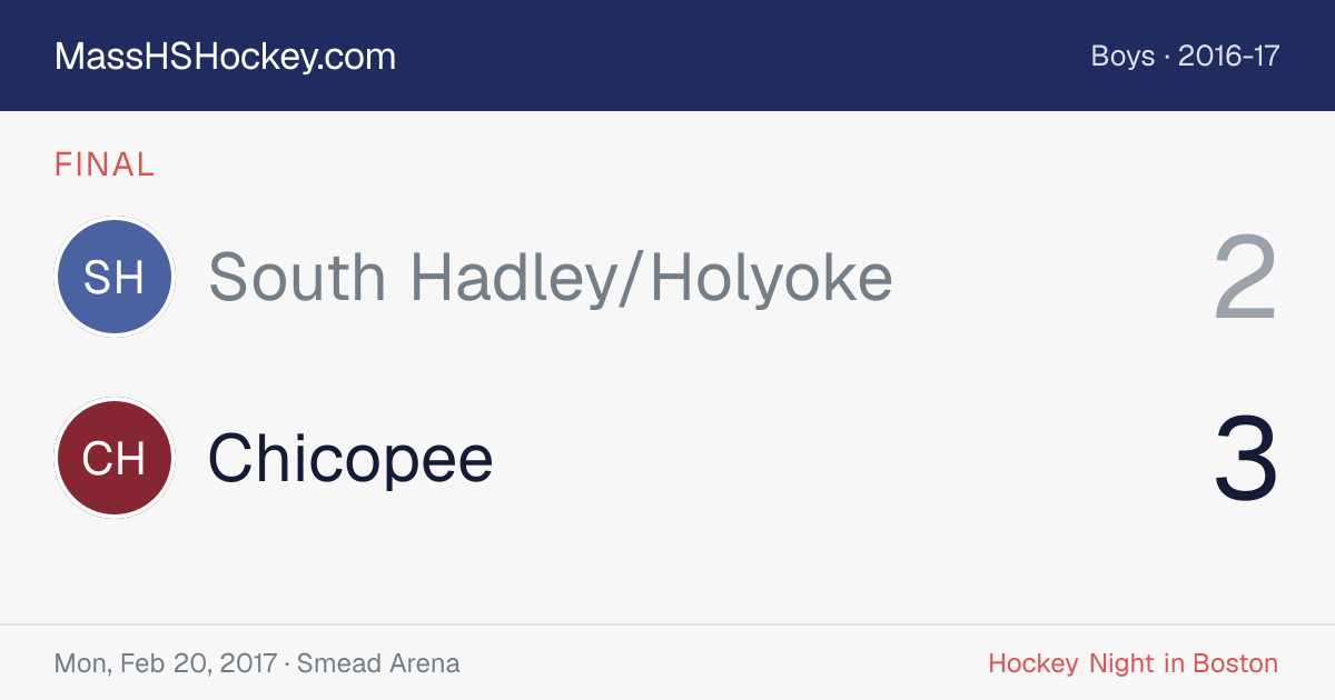 South Hadley/Holyoke at Chicopee score card