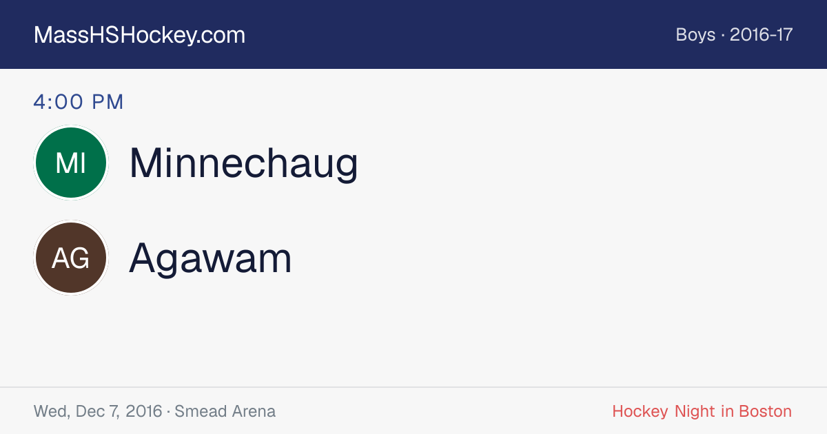 Minnechaug at Agawam score card