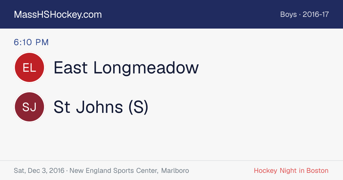 East Longmeadow at St Johns (S) score card