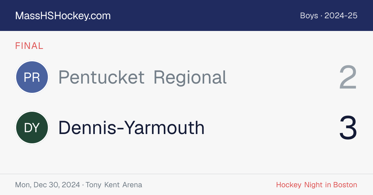 Pentucket Regional at Dennis-Yarmouth score card