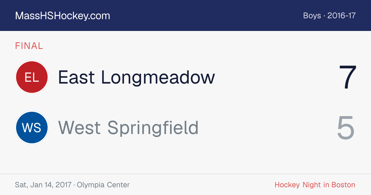 East Longmeadow at West Springfield score card