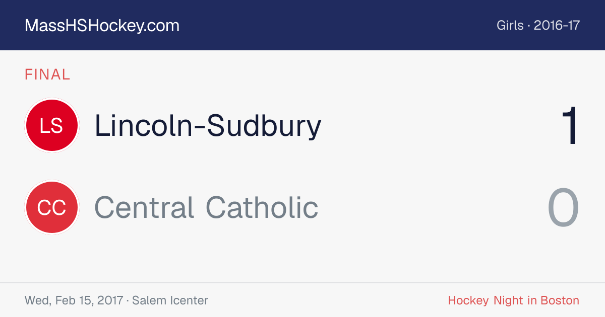 Lincoln-Sudbury at Central Catholic score card
