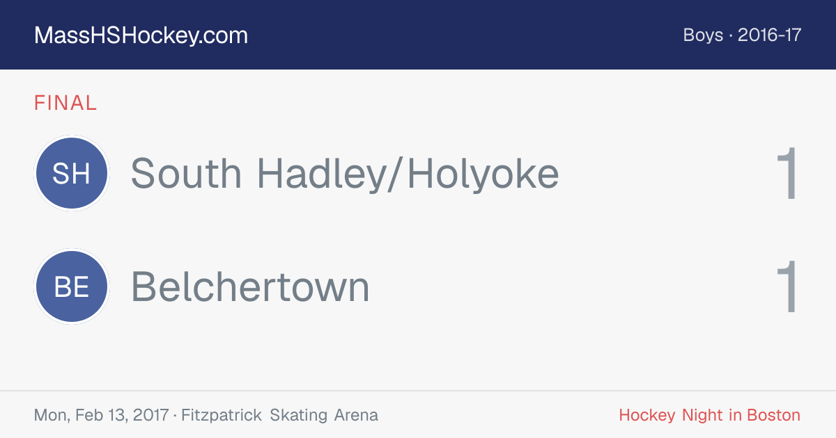 South Hadley/Holyoke at Belchertown score card