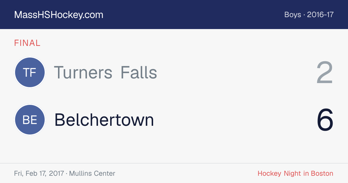 Turners Falls at Belchertown score card