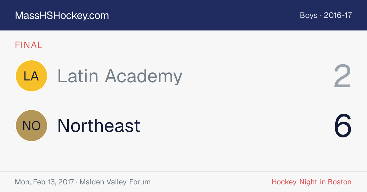 Latin Academy at Northeast score card