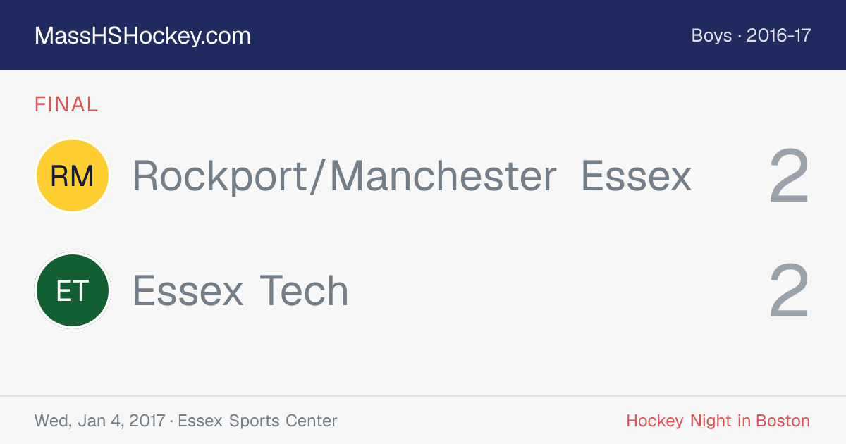 Rockport/Manchester Essex at Essex Tech score card