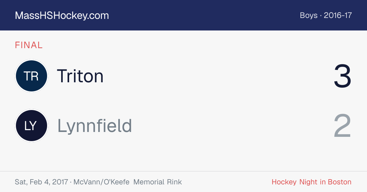 Triton at Lynnfield score card