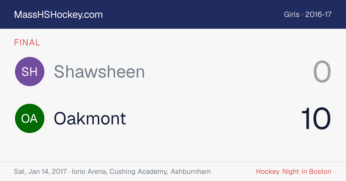 Shawsheen at Oakmont score card