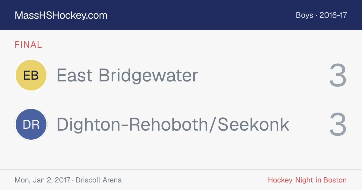 East Bridgewater at Dighton-Rehoboth/Seekonk score card