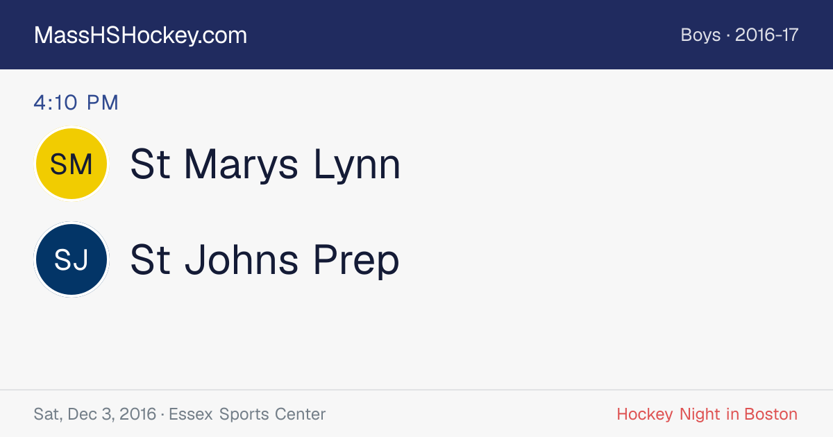 St Marys Lynn at St Johns Prep score card