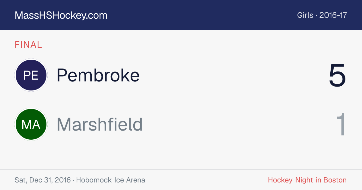 Pembroke at Marshfield score card