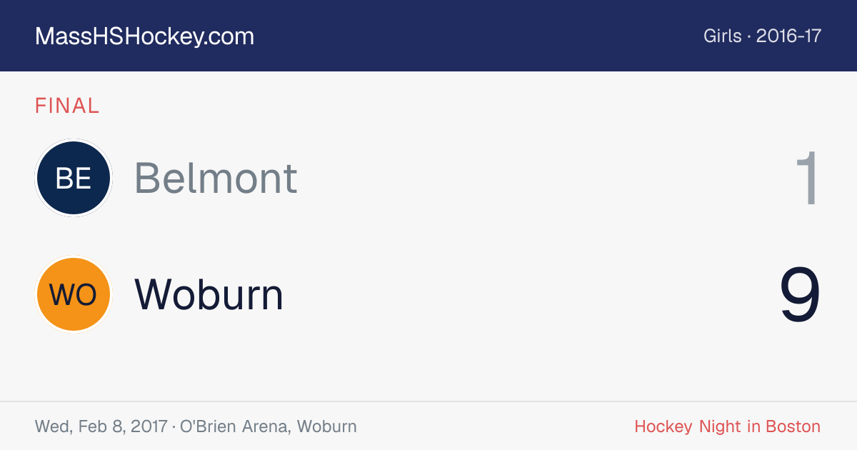 Belmont at Woburn score card