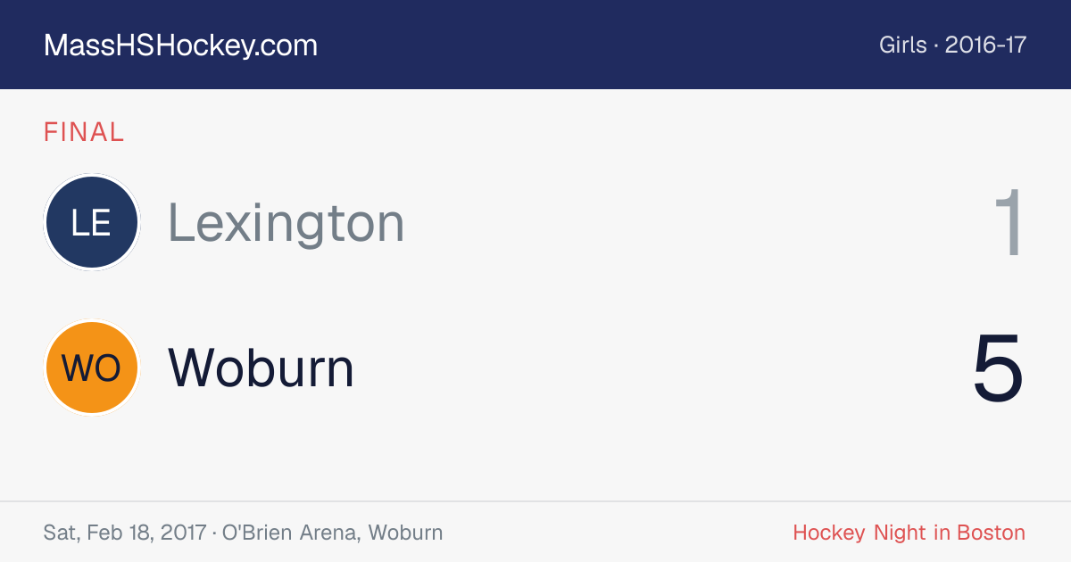 Lexington at Woburn score card