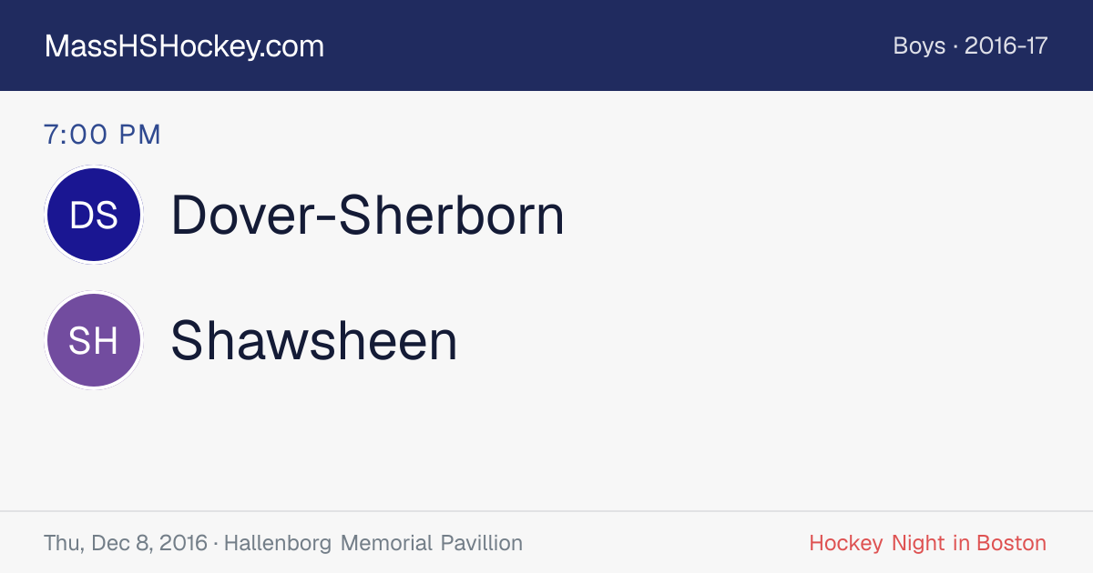Dover-Sherborn at Shawsheen score card