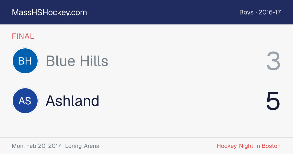 Blue Hills at Ashland score card