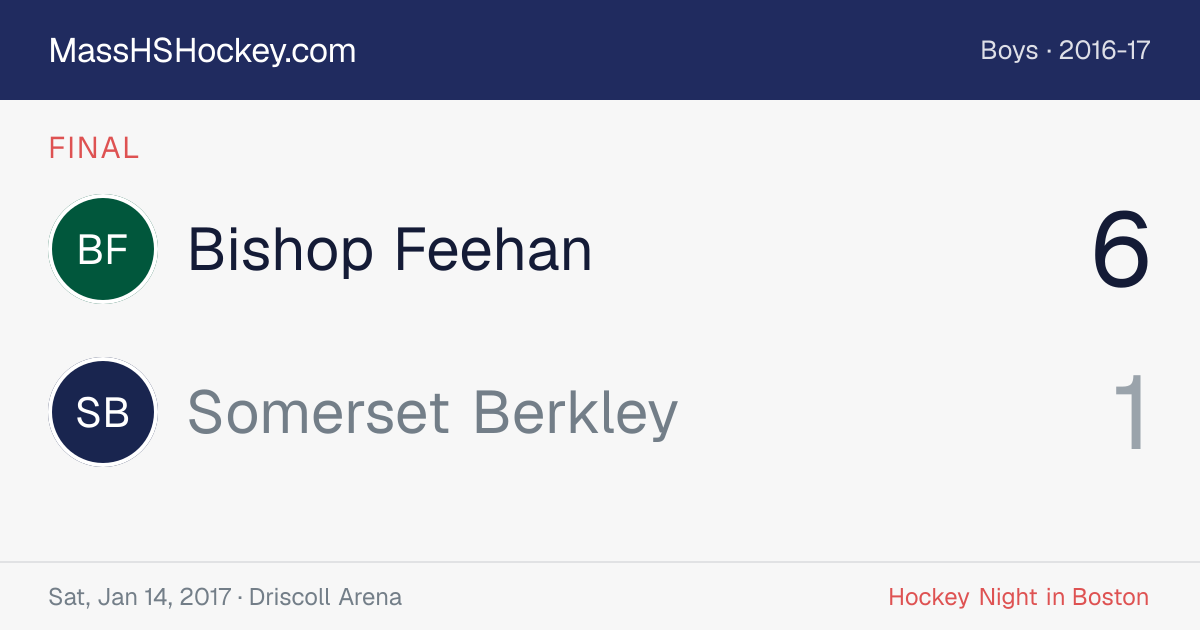 Bishop Feehan at Somerset Berkley score card