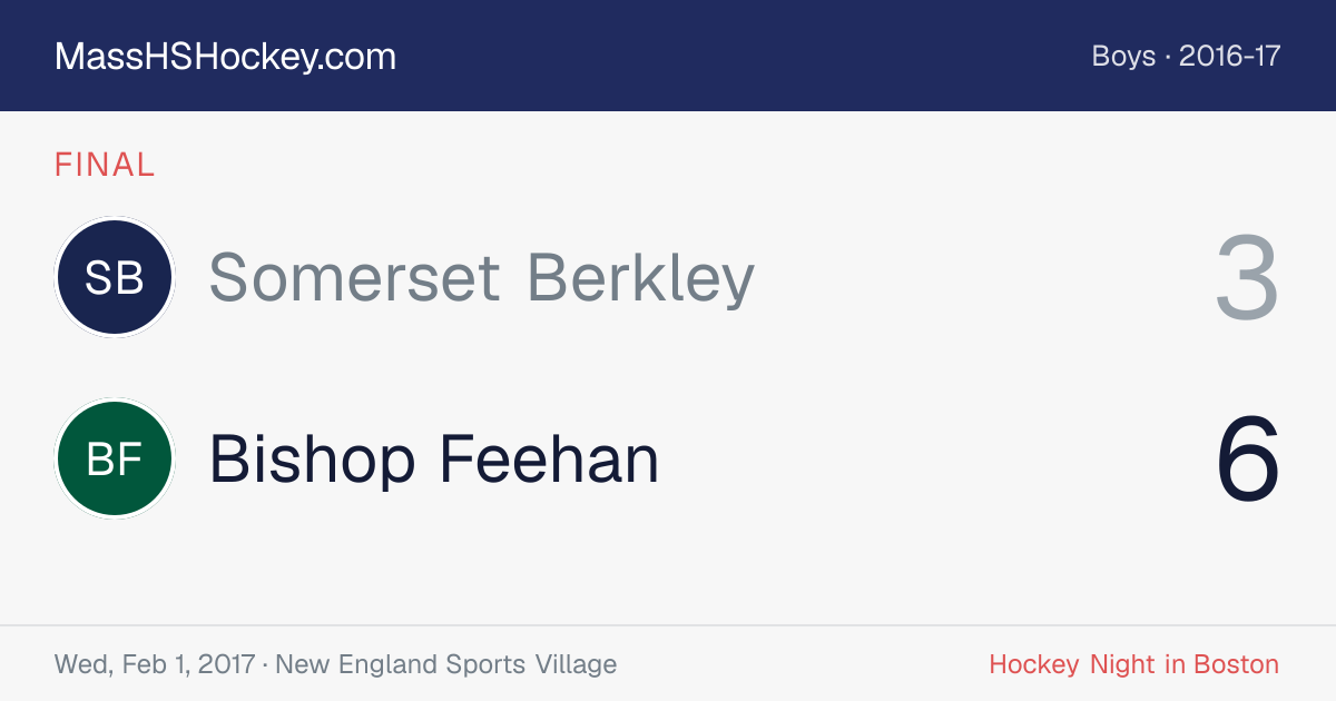 Somerset Berkley at Bishop Feehan score card