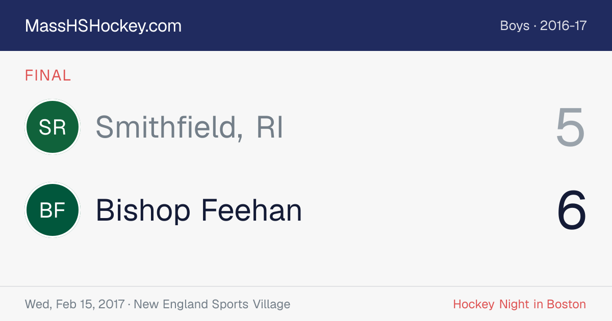 Smithfield, RI at Bishop Feehan score card