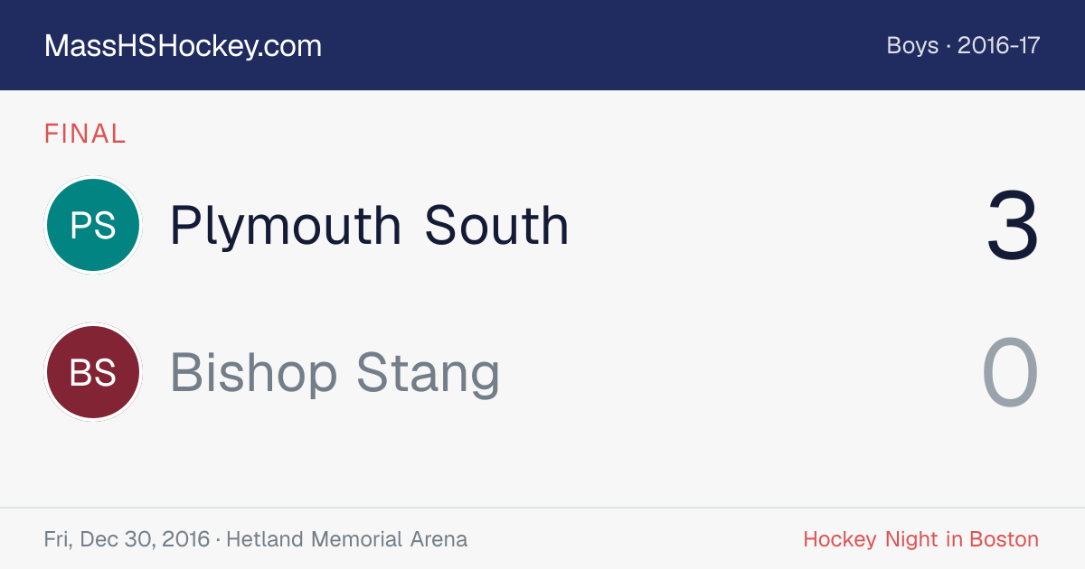 Plymouth South at Bishop Stang score card
