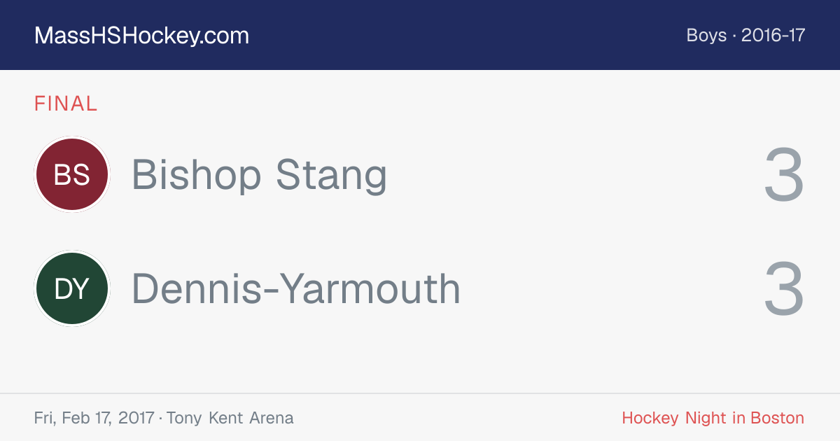 Bishop Stang at Dennis-Yarmouth score card