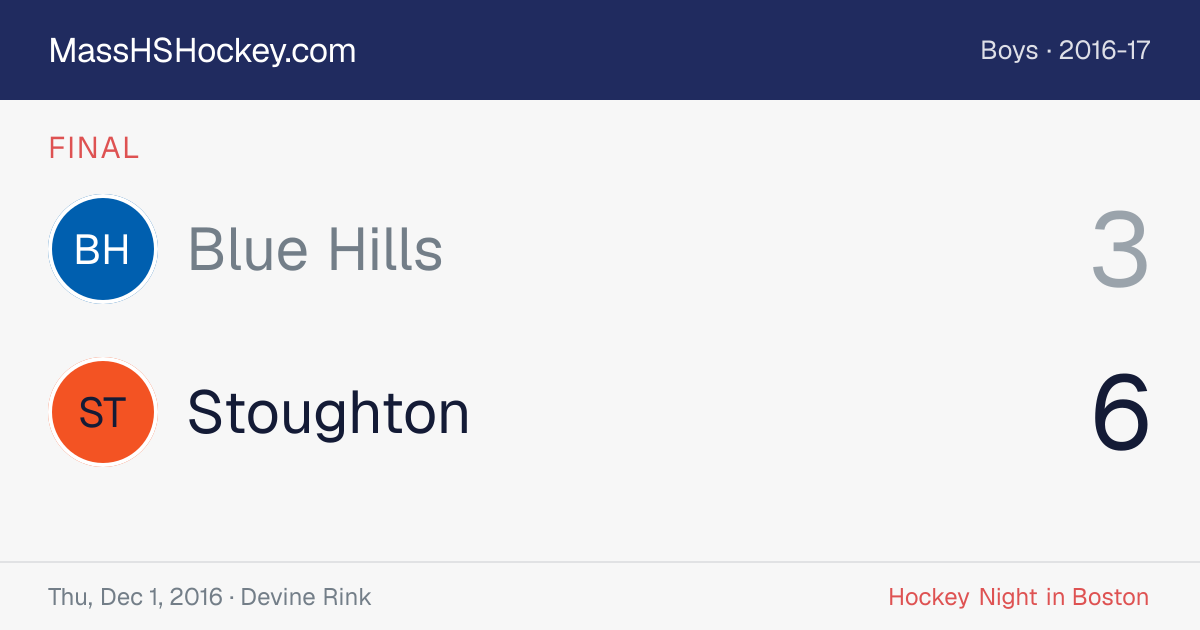 Blue Hills at Stoughton score card
